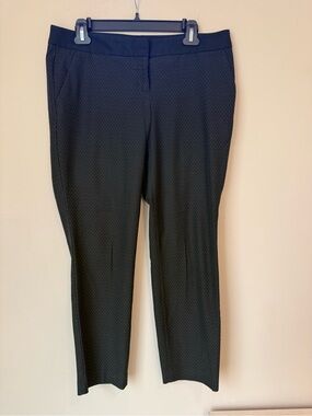 Express Black Slim Dress Trousers with Subtle Dot Texture